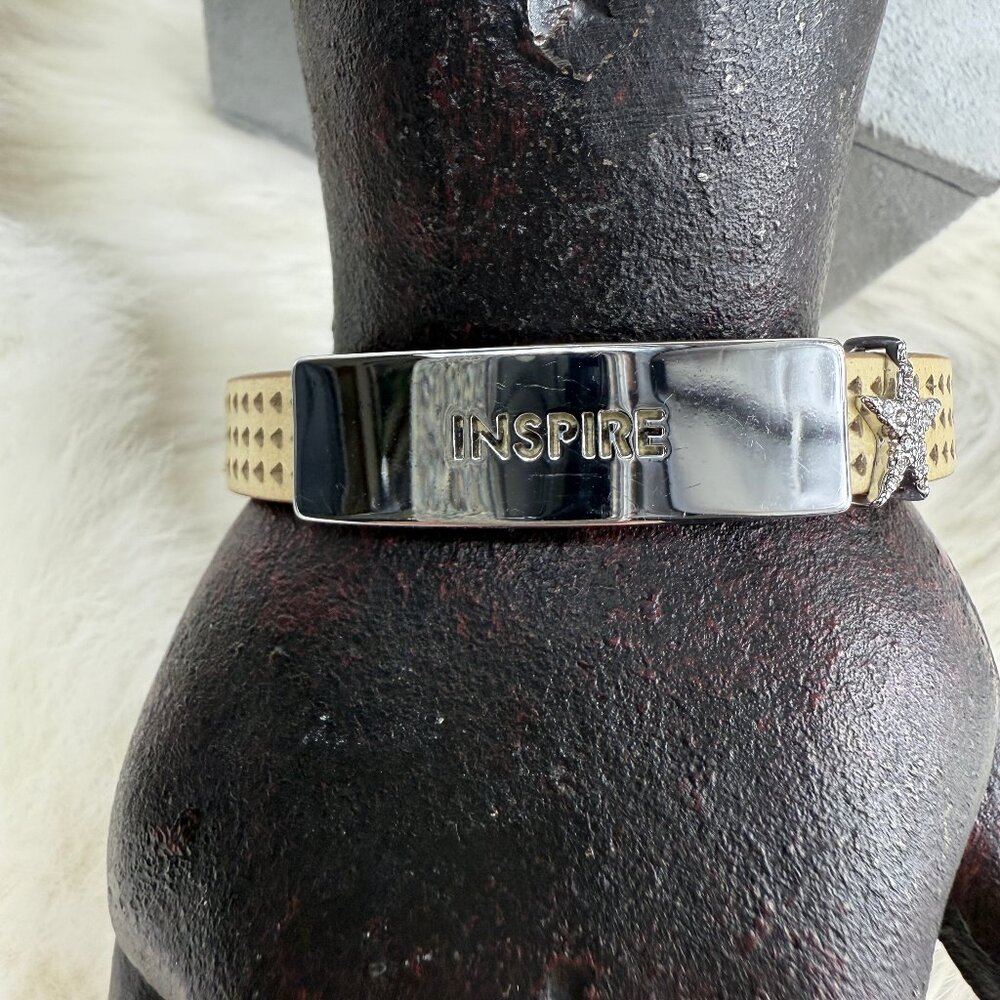 KEEP Collective Single Leather Band - Tan with INSPIRE Word Bar